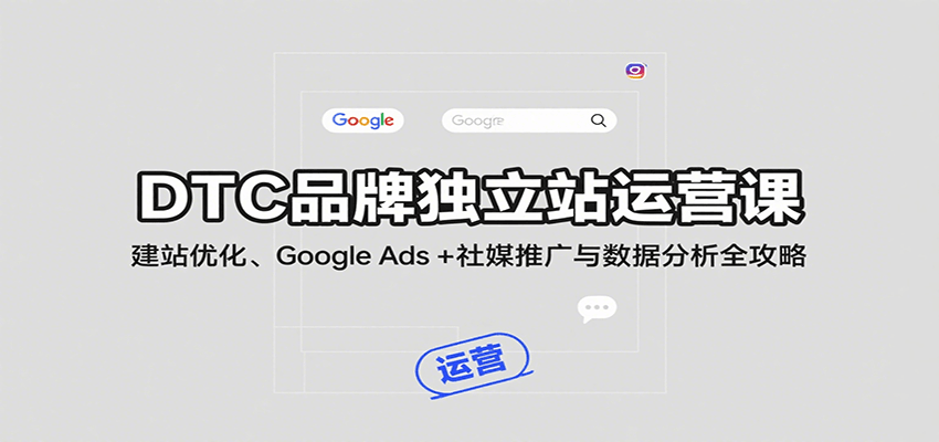 fy17329期-DTC品牌独立站运营课：建站优化、Google Ads + 社媒推广与数据分析全攻略