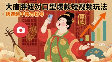 mp34147期-大唐胖妞对口型爆款短视频玩法，快速起千粉万粉号
