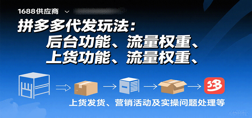 fy17680期-拼多多代发玩法：后台功能、流量权重、上货发货、营销活动及实操问题处理等