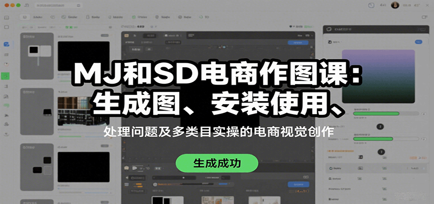 fy17685期-MJ和SD电商作图课：生成图、安装使用、处理问题及多类目实操的电商视觉创作