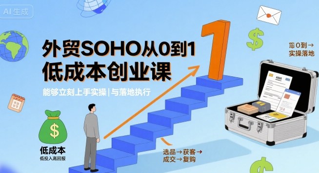 mp35070期-外贸SOHO从0到1低成本创业课，能够立刻上手实操与落地执行
