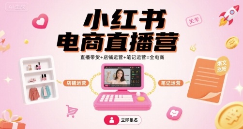 mp35071期-小红书电商直播营，直播带货+店铺运营+笔记运营=全电商