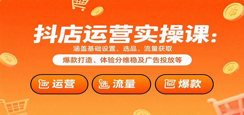 fy17751期-抖店运营实操课：涵盖基础设置、选品、流量获取、爆款打造、体验分维稳及广告投放等