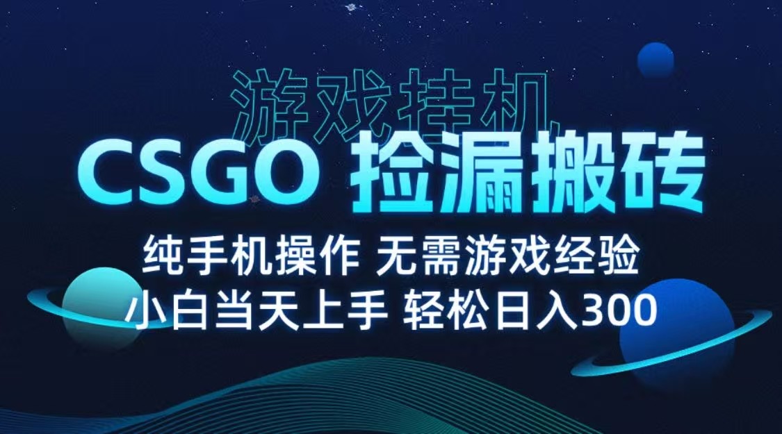 fy17753期-9月最新游戏搬砖，CSGO纯挂机，不需要玩游戏，实现真挂机，月入1W+