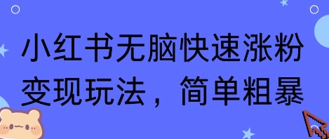 mp35155期-小红书无脑快速涨粉变现玩法，简单粗暴