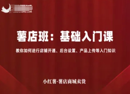 mp35475期-小红薯薯店商城卖货，基础入门课，教你如何进行店铺开通、后台设置、产品上传等入门知识