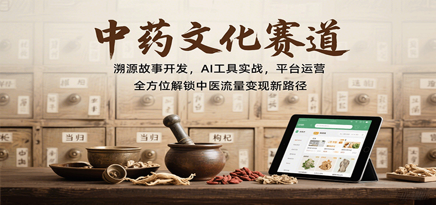 fy17917期-中药文化赛道：溯源故事开发，AI工具实战，平台运营，全方位解锁中医流量变现新路径