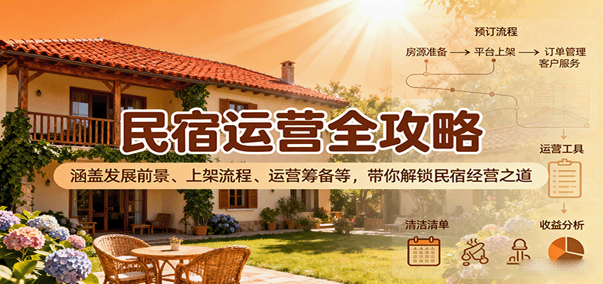 fy18049期-民宿运营全攻略：涵盖发展前景、上架流程、运营筹备等，带你解锁民宿经营之道
