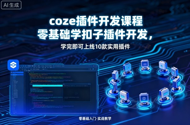 mp35898期-coze插件开发课程，零基础学扣子插件开发，学完即可上线10款实用插件