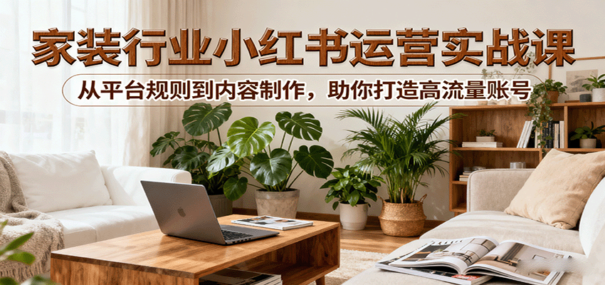 fy18089期-小红书家装行业运营实战课：从平台规则到内容制作，助你打造高流量账号