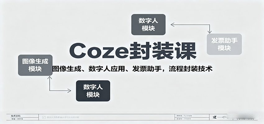 fy18094期-Coze封装课，图像生成、数字人应用、发票助手，流程封装技术