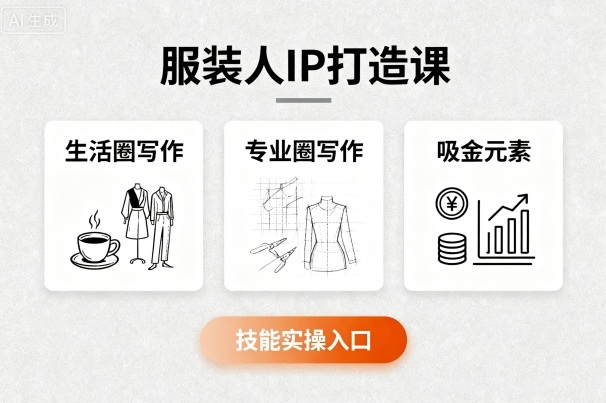 mp36107期-服装人IP打造课，文案创富+生活圈写作+专业圈写作+服装人专属+吸金元素+技能实操
