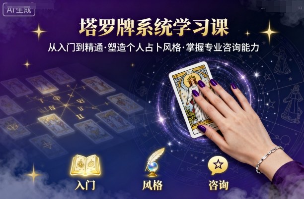 mp36195期-塔罗牌系统学习课，助你从入门到精通，塑造个人占卜风格，掌握专业咨询能力