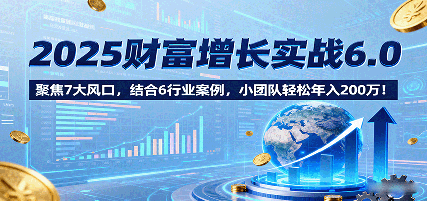 fy18219期-2025财富增长实战6.0，聚焦7大风口，结合6行业案例，小团队轻松年入200万！