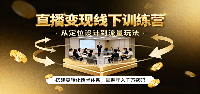 fy18504期-直播变现线下训练营，从定位设计到流量玩法，搭建高转化话术体系，掌握年入千万密码