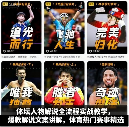 mp37020期-体坛人物解说全流程实战教学，爆款解说文案讲解，体育热门赛事精选