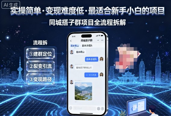 mp37029期-实操简单，变现难度低，最适合新手小白做的项目，每天轻松收入3张，同城搭子群项目全流程拆解