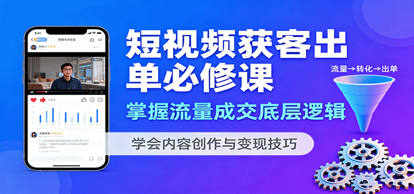 fy18550期-短视频获客出单必修课：掌握流量成交底层逻辑，学会内容创作与变现技巧