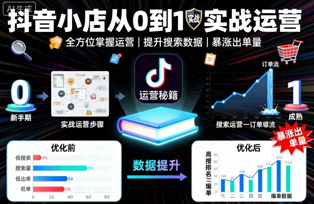 mp37142期-抖音小店从0到1实战运营，帮你全方位掌握小店运营，提升搜索数据与出单量