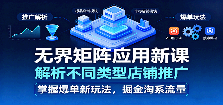 fy18759期-无界矩阵应用新课，解析不同类型店铺推广，掌握爆单新玩法，掘金淘系流量