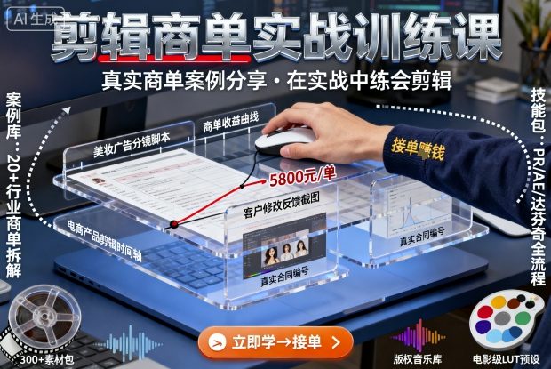 mp37663期-剪辑商单实战训练课，真实商单案例分享，在实战中练会剪辑