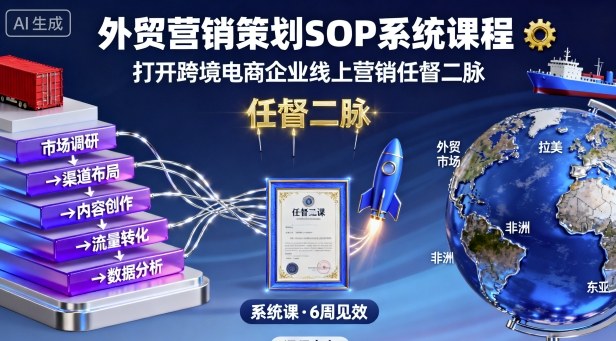 mp37664期-外贸营销策划SOP系统课程，打开跨境电商企业线上营销任督二脉