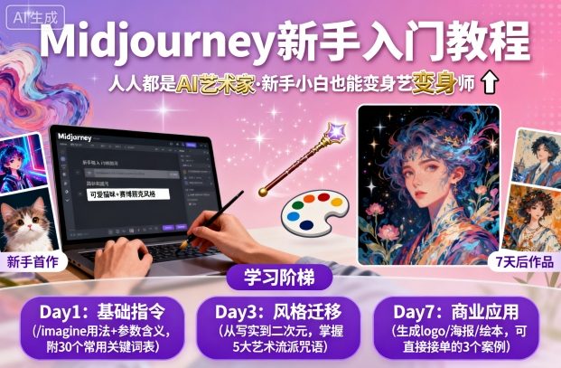 mp37668期-midjourney新手入门教程：人人都是AI艺术家，新手小白也能变身艺术大师