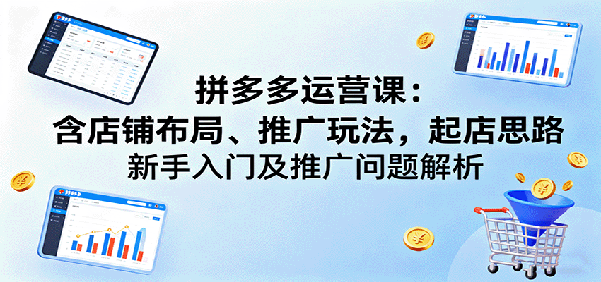 fy18833期-拼多多运营课：含店铺布局、推广玩法，起店思路，新手入门及推广问题解析