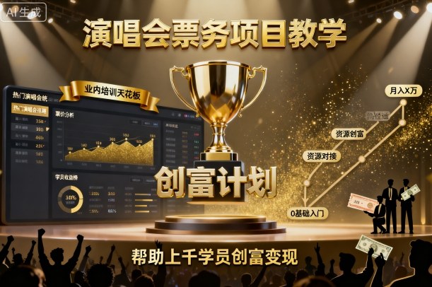 mp38565期-演唱会票务项目教学，业内培训天花板，帮助上千学员创富变现（更新）