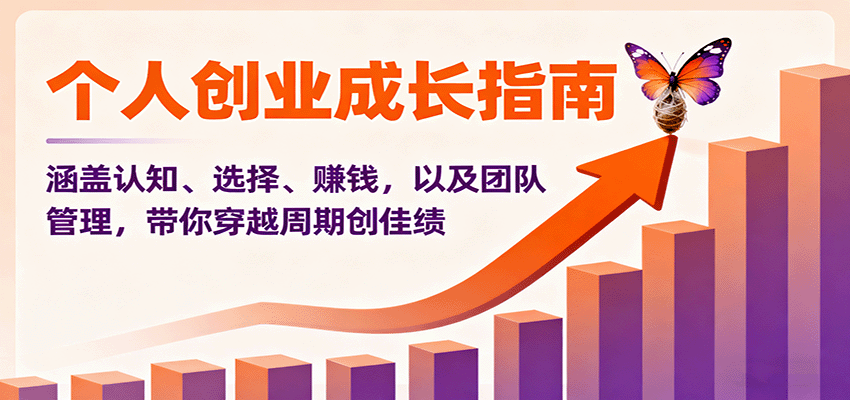 fy19175期-个人创业成长指南：涵盖认知、选择、赚钱，以及团队管理，带你穿越周期创佳绩