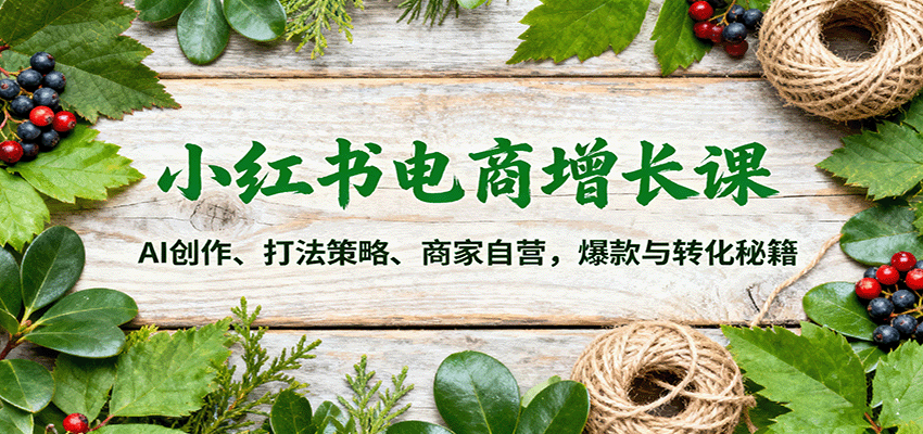 fy19265期-小红书电商增长课：AI创作、打法策略、商家自营，爆款与转化秘籍