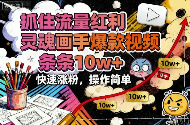 mp38894期-抓住流量红利，灵魂画手爆款视频，条条10w+，快速涨粉，操作简单