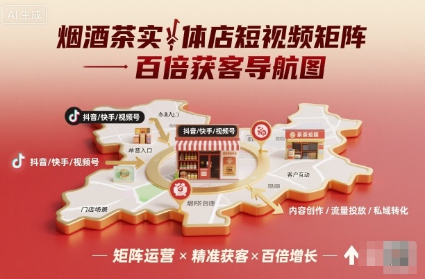 mp39009期-烟酒茶实体店短视频矩阵百倍获客导航图