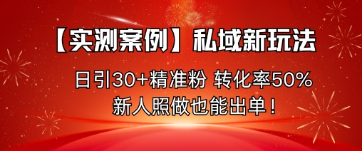 mp39011期-【实测案例】私域新玩法，日引30+精准粉，转化率50%，新人照做也能出单！