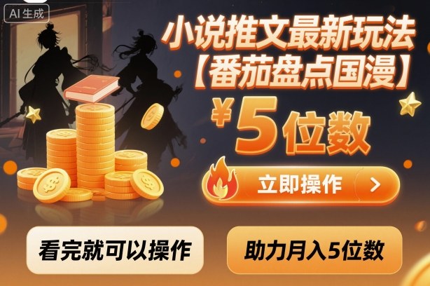 mp39012期-小说推文最新玩法，助力月入5位数【番茄盘点国漫】玩法，看完就可以操作