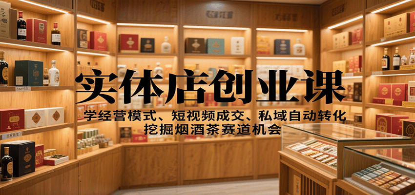 fy19341期-实体店创业课：学经营模式、短视频成交、私域自动转化，挖掘烟酒茶赛道机会