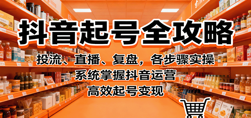 fy19344期-抖音起号全攻略，投流、直播、复盘，各步骤实操，系统掌握抖音运营，高效起号变现