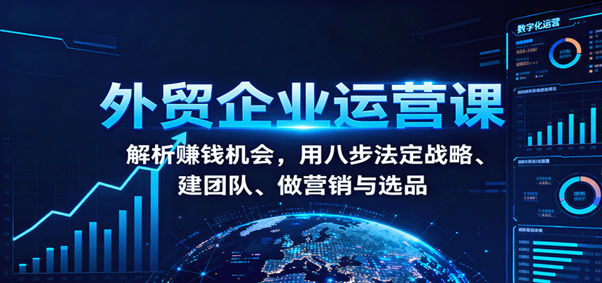fy19428期-外贸企业运营课：解析赚钱机会，用八步法定战略、建团队、做营销与选品