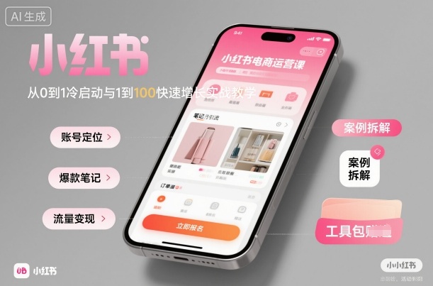 mp39310期-小红书电商运营课：从0到1冷启动与1到100快速增长实战教学