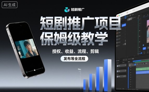 mp39778期-短剧推广项目保姆级教学，授权、收益、流程、剪辑，发布等全流程