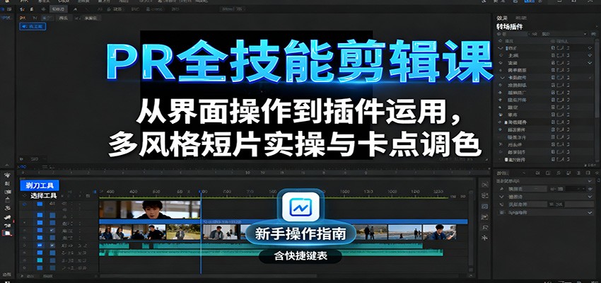 fy19681期-PR全技能剪辑课：从界面操作到插件运用，多风格短片实操与卡点调色