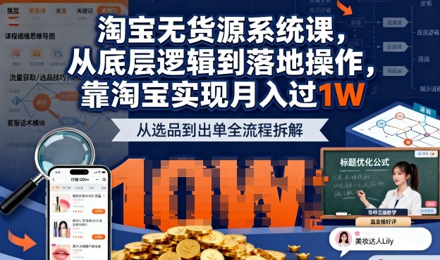 mp39937期-2025最新淘宝无货源系统课，从底层逻辑到落地操作，靠淘宝实现月入过1W