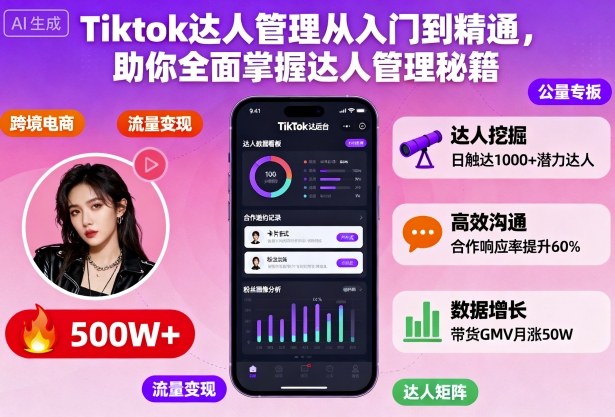mp40316期-Tiktok达人管理从入门到精通，助你全面掌握达人管理秘籍