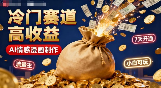 mp40318期-公众号冷门赛道，用AI做情感漫画，7天开通流量主，操作简单，小白可玩