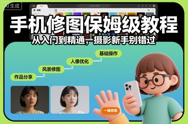 mp41692期-手机修图保姆级教程，从入门到精通，摄影新手别错过