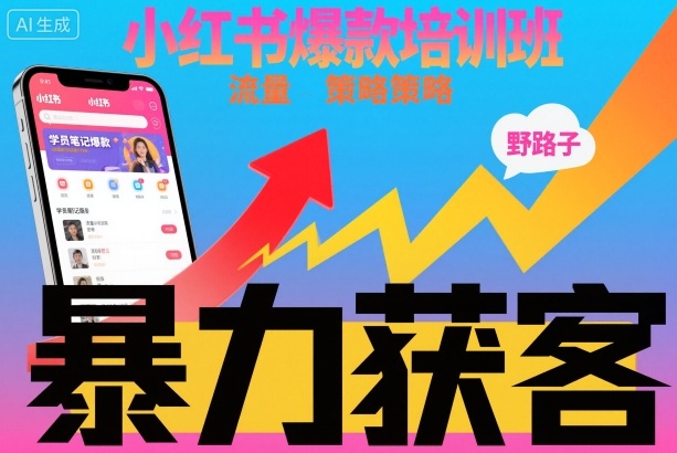 mp41704期-小红书爆款培训班，小红书获客野路子流量打法，暴力持续获客