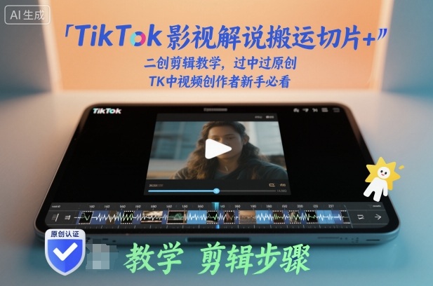 mp41796期-TikTok影视解说搬运切片+二创剪辑教学，过中过原创，TK中视频创作者新手必看