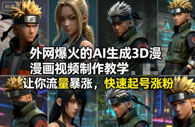mp44135期-外网爆火的AI生成3D漫画视频制作教学，让你流量暴涨，快速起号涨粉！