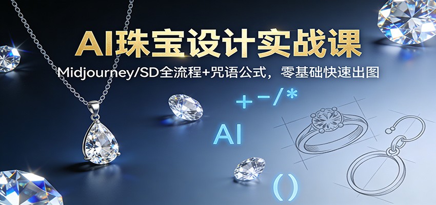 fy21675期-AI珠宝设计实战课：Midjourney/SD全流程+咒语公式，零基础快速出图