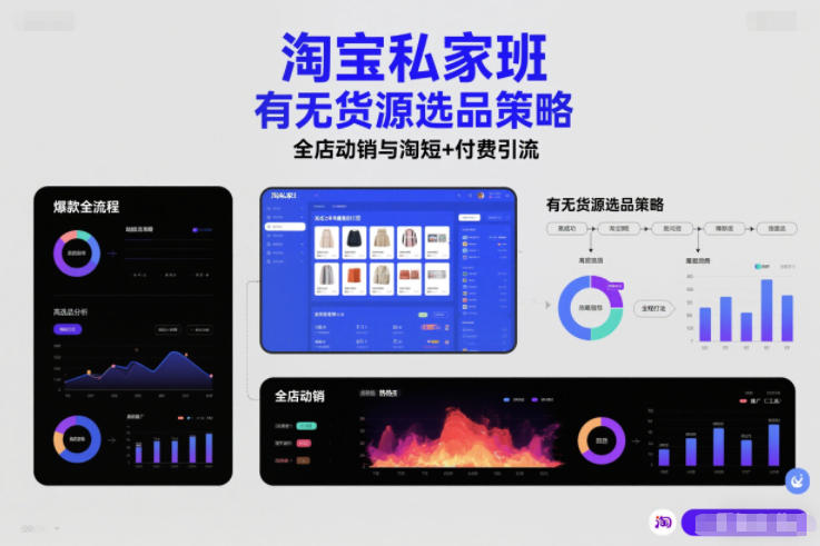 mp44771期-淘宝私家班，有无货源选品策略，高成功率爆款全流程打法，全店动销与淘短+付费引流